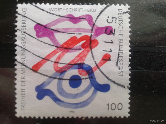 Германия 1995 Символика: рот, глаз Михель-0,8 евро гаш.