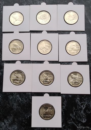 Распродажа !!! Перу 1 соль (Фауна Перу) (НАБОР 10 монет) 2017-2019 гг. UNC
