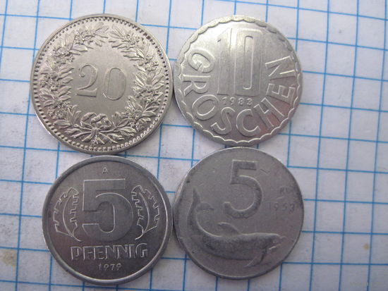 Четыре монеты/28 с рубля!
