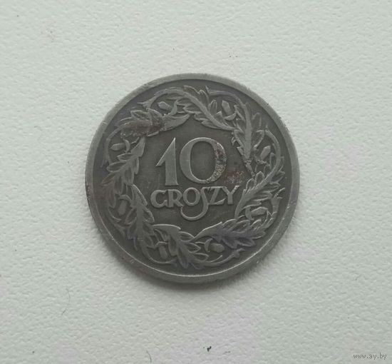Монета панская Польша  10 groszy 1923