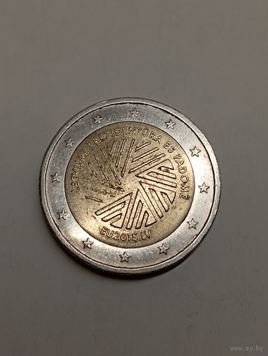 2 евро 2015 Латвия (Президенство Латвии в Совете ЕС) сталь