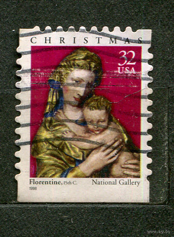 Живопись. Рождество. США. 1998. Полная серия 1 марка