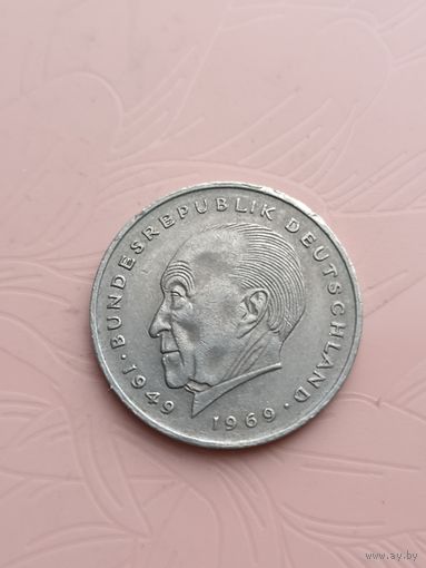 Германия 2 марки   Конрад Аденауэр 1969г(F)6