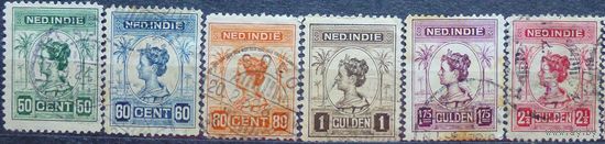 Нидерландская Индия\628В2\, 1913-31, Вильгельмина, 6 ШТ.