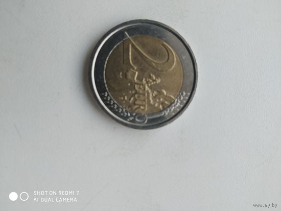 2 евро Италия 2013 год , 700 лет со для рождения Боккаччо