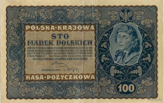 Польша. 100 марок польских. 1919 год