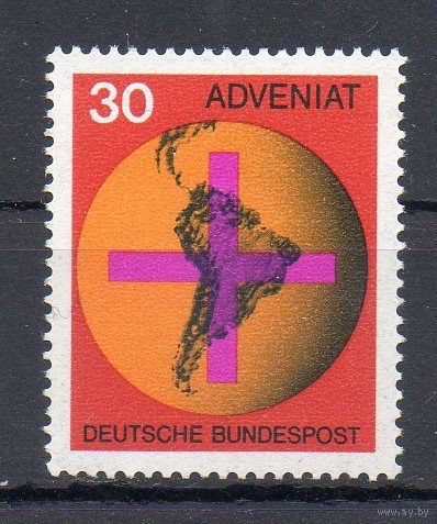 Помощь католической церкви Латинской Америки Германия 1967 год серия из 1 марки