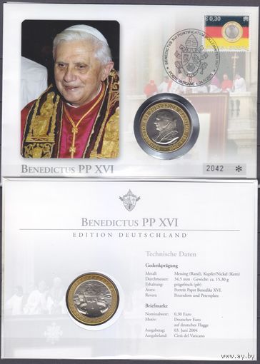 2005 Ватикан 1495FDC,+ Нумизмат/медаль На выборах Папы Бенедикта PP XVI