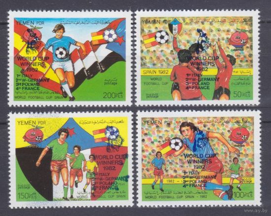 1982 Йемен PDR 294-297 Чемпионат мира по футболу 1982 года в Испании Надпечатка 8,00 евро
