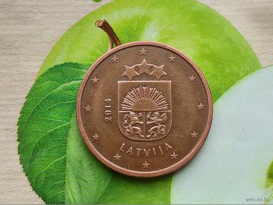 Латвия. 5 евроцентов 2014. (2).