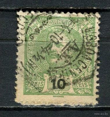 Португалия - 1895/1896 - Король Карлуш I 10 R - (с тонким местом) - [Mi.126] - 1 марка. Гашеная.  (Лот 68EB)-T7P10