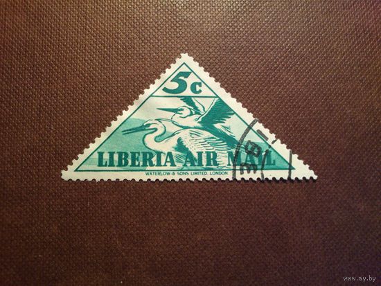 Либерия 1938 г. Большая белая цапля . Авиапочта ./4а/