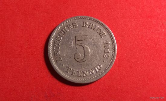 5 пфеннигов 1912 E. Германия. Хорошая!