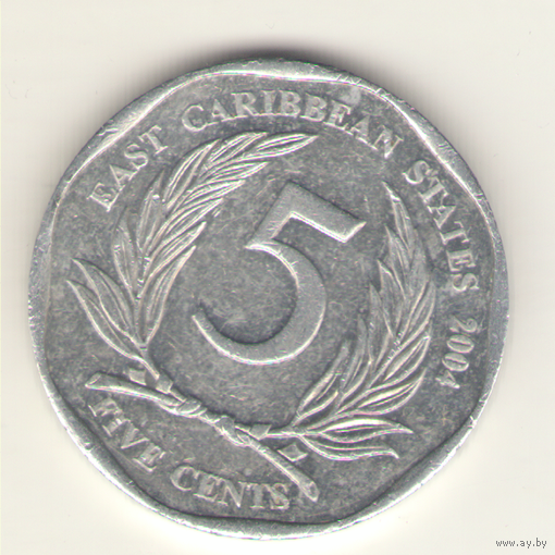 Восточные Карибы. 5 центов 2004 г.