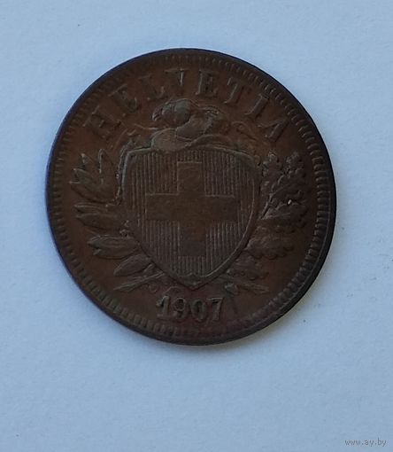 Швейцария 2 раппена, 1907 7-5-45