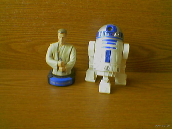 Фигурки джедай Оби-Ван Кеноби (Jedi Obi-Wan Kenobi) и R2-D2 (Р2-Д2) Звездные войны (Star Wars). Z Lucasfilm, Tiger Electronics. (возможен обмен)
