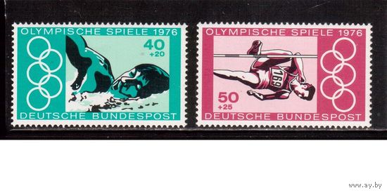 Германия(ФРГ)-1976,(Мих.886-887), * (след от накл.), Спорт, ОИ-1976