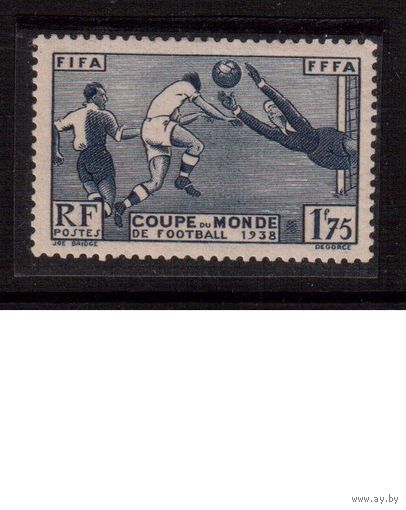 Франция-1938 (Мих.427) , **,  Спорт , Футбол, ЧМ-1938