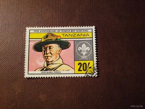 Танзания 1982 г. Роберт Баден-Пауэлл, британский генерал, основатель скаутов .Очень большой номинал./23а/