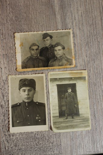 Фотографии военнослужащих, времён СССР, 3 шт.
