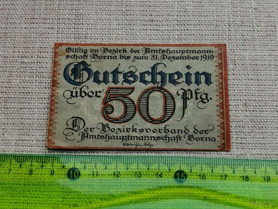 Германия-нотгельд    50  пфенингов  Borna 1919
