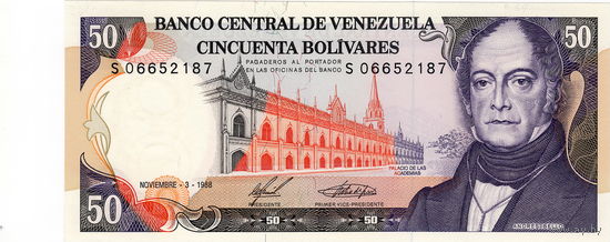 Венесуэла, 50 боливаров, 1988 г., UNC