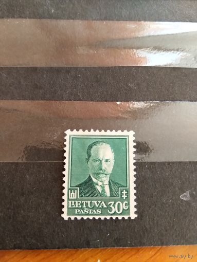 1934 Литва 60 лет со Дня рождения 1 го президента Ананаса Сметаны чистая без клея без дыр (1-10)