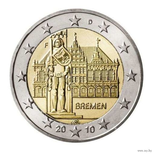2 евро 2010 Германия J Бремен замок UNC