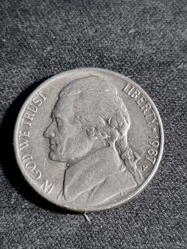 CША 5 центов P 1987