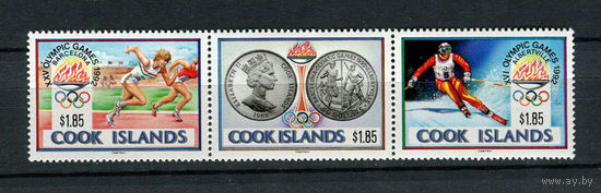 Острова Кука - 1990 - Олимпийские игры - сцепка - [Mi. 1307-1309] - полная серия - 3 марки. MNH.