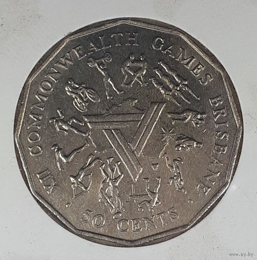 Австралия 50 центов 1982 XII Игры Содружества