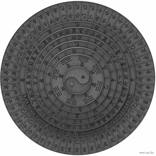 Ниуэ 5 долларов 2020г. "Китайский календарь". Монета в капсуле; деревянном подарочном футляре; сертификат; коробка. СЕРЕБРО 62,20гр.(2 oz).