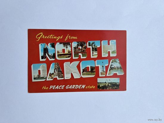 Открытка винтажная Greetings from North Dakota