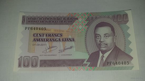 100 франков Бурунди UNC