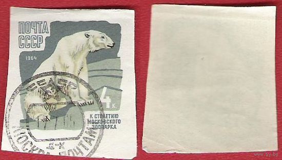 СССР 1964 100-летие Московского зоопарка. Белый медведь