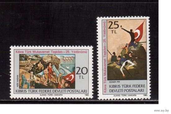 Турецкий Кипр-1983, (Мих.130-131)  ** ,   Искусство, Живопись, 2 марки
