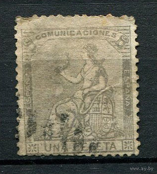 Испания (Республика I) - 1873 - Аллегория Испания 1Pta - [Mi.132] - 1 марка. Гашеная.  (Лот 90o)