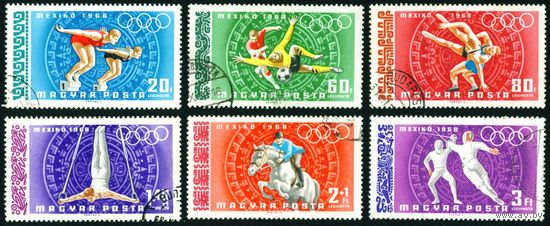 XIX Олимпийские игры в Мехико Венгрия 1968 год 6 марок