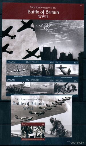Авиация Второй Мировой войны Палау 2015 год 1 малый лист и 1 блок (М)