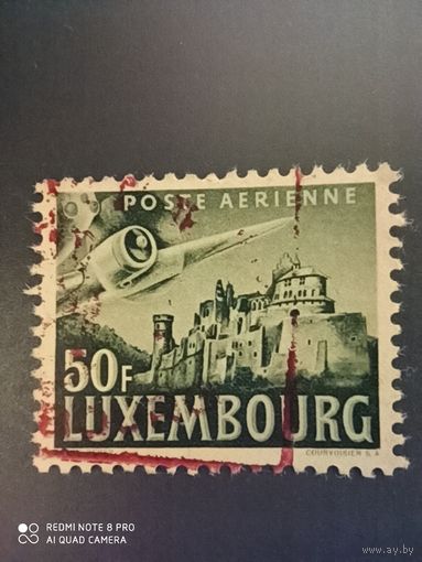 Люксембург 1946,   Авиапарка 50Fr - [Mi.411] - 1 марка. Гашеная.