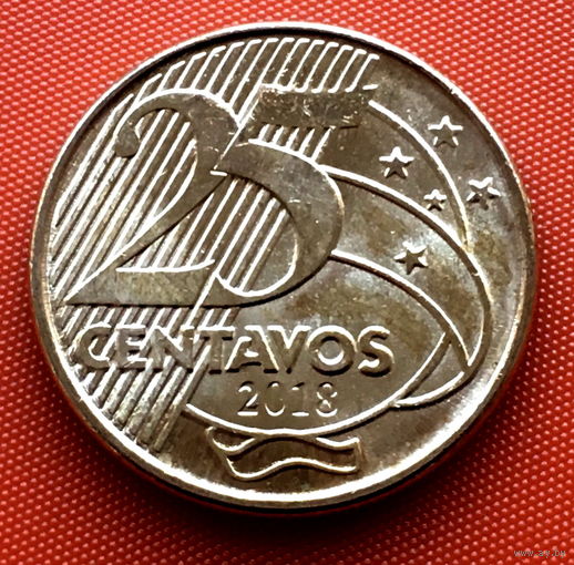113-20 Бразилия, 25 сентаво  2018 г. Единственное предложение монеты данного года на АУ