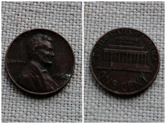США 1 цент //1968