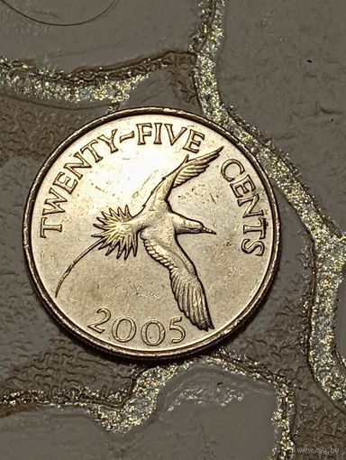 Бермуды 25 центов 2005 года .