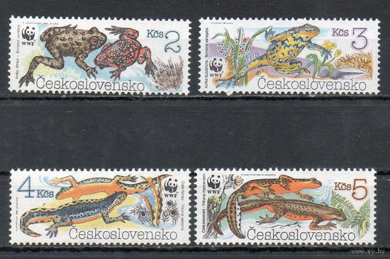Земноводные Чехословакия 1989 год серия из 4-х марок