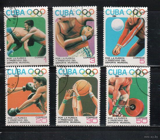 Куба-1984,(Мих.2868-2873) гаш., Спорт, ОИ-1984 (полная серия)