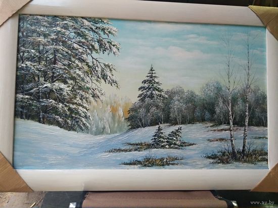 Картина маслом"Зима в лесу"