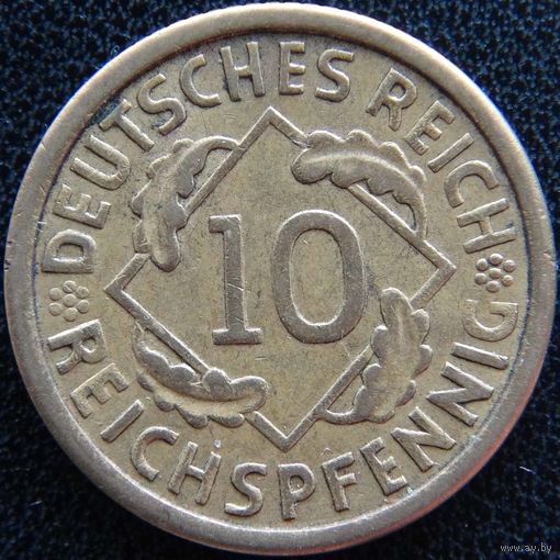 YS: Германия, 10 рейхспфеннигов 1924A, KM# 40 (1)
