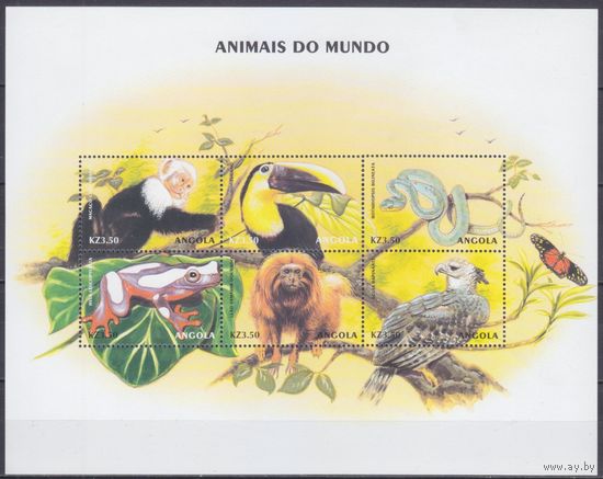 2000 Ангола 1485-90KL Африканская фауна 10,00 евро