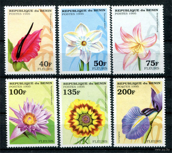 Бенин - 1995г. - Цветы - полная серия, MNH [Mi697-702] - 6 марок