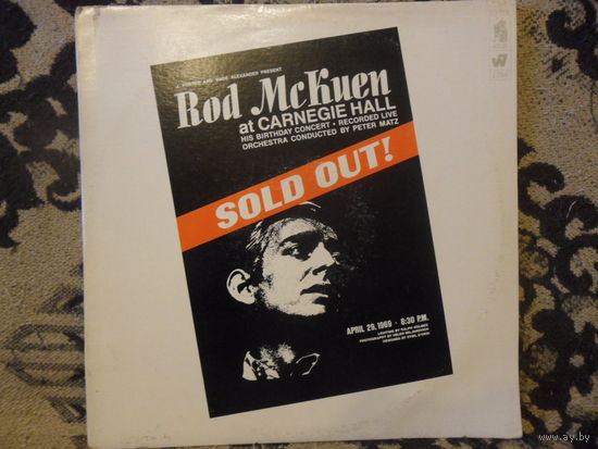 Rod McKuen - Sold Out! At Carnegie Hall, April 29, 1969 - Warner Bros., USA - 2 пл-ки